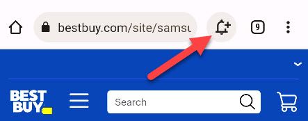 Коснитесь значка колокольчика.