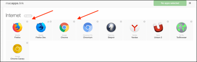 Выбор приложений для загрузки на сайте macapps.link