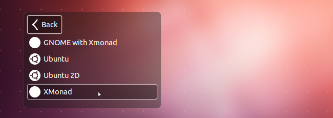 Выбор XMonad на экране входа