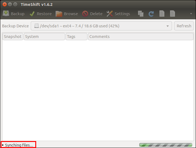 Процесс синхронизации файлов при создании снимка