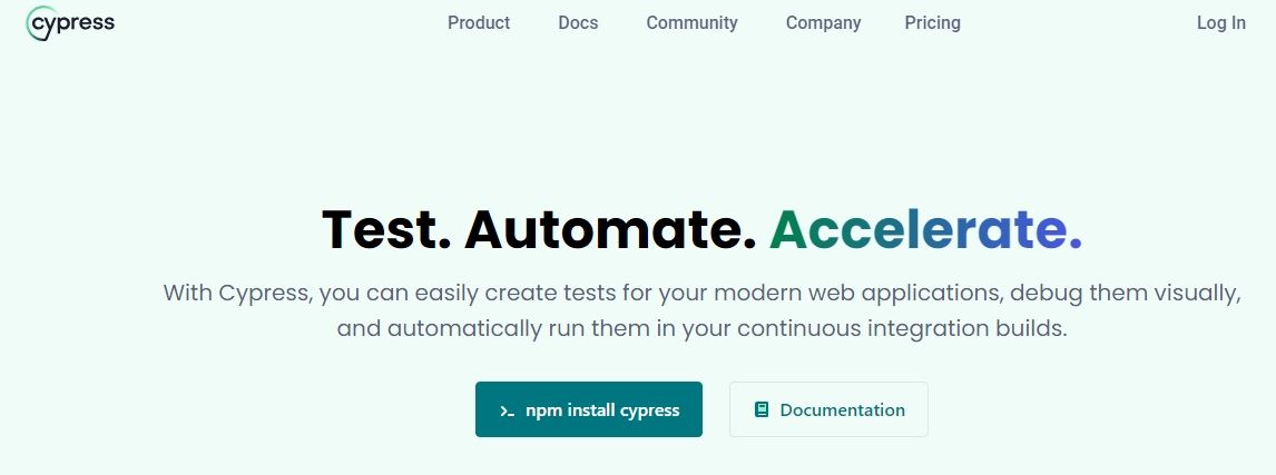 Главная страница Cypress на официальном сайте