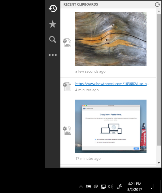 1Clipboard в системном трее Windows: история буфера обмена