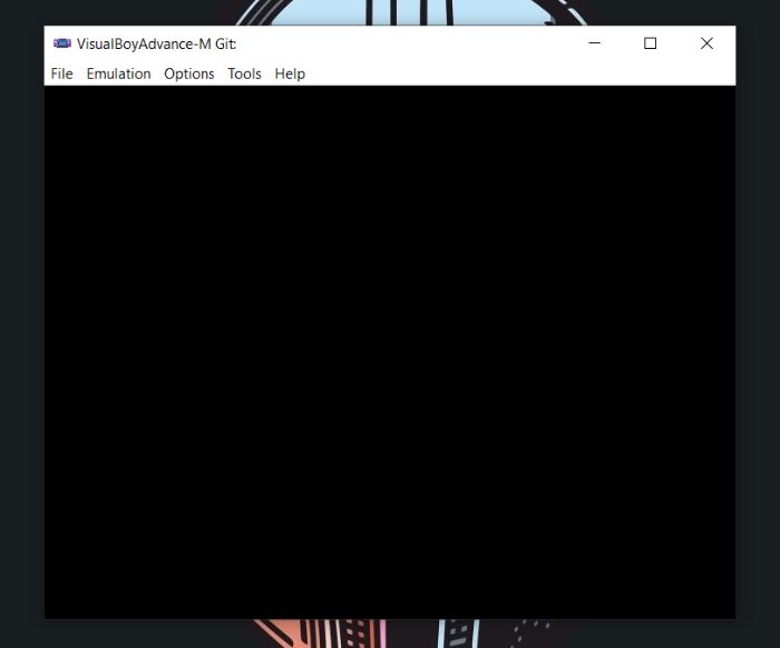 Главный экран VisualBoyAdvance‑M при запуске