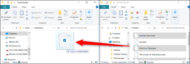Чтобы скопировать файл на том же диске, нажмите Ctrl перед отпусканием.