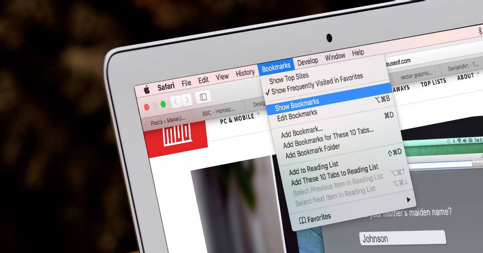 Скриншот окна браузера с множеством вкладок и меню закладок