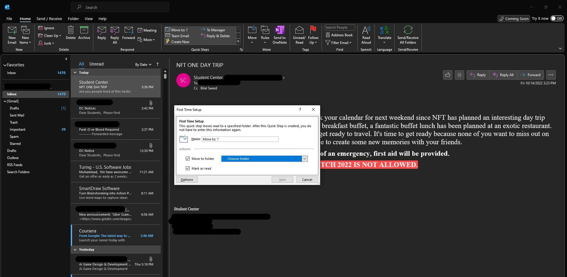 Предустановленные быстрые шаги в Outlook