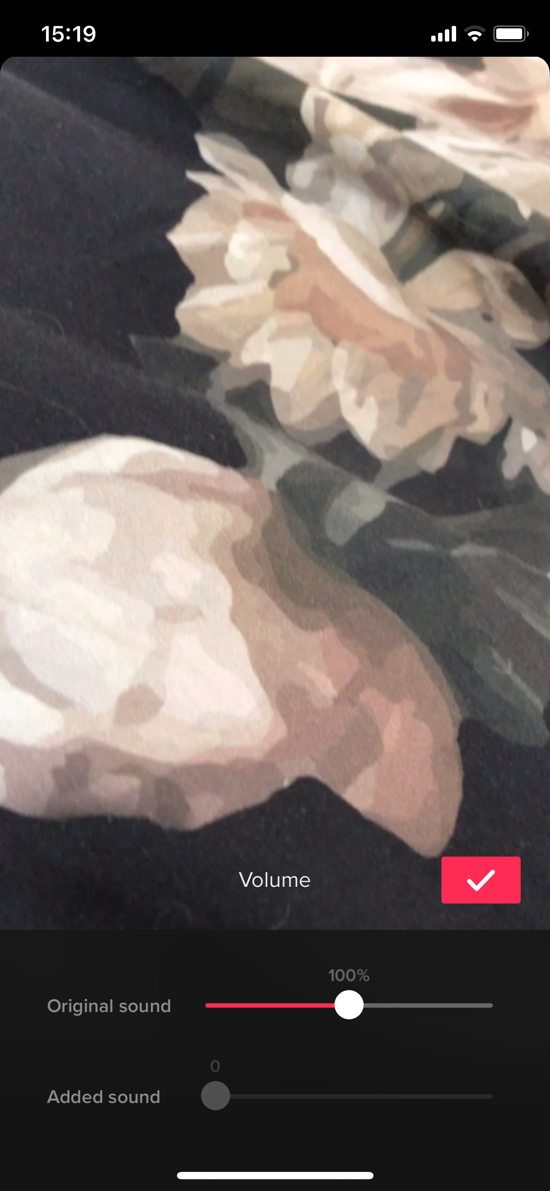 tiktok adjust volume video