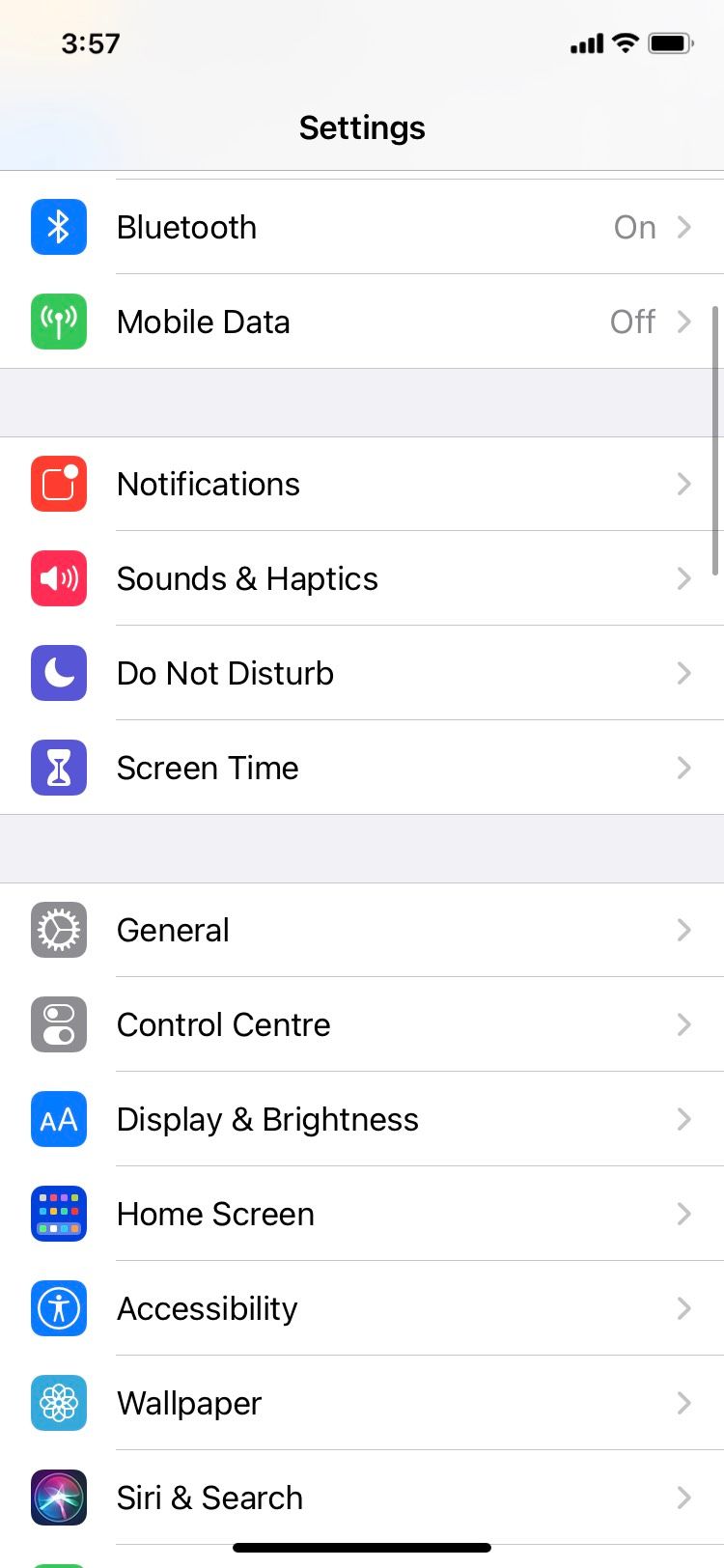 Вкладка Уведомления в Настройках iPhone
