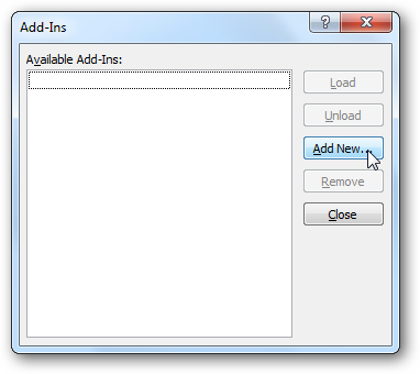 Добавление новой надстройки в PowerPoint