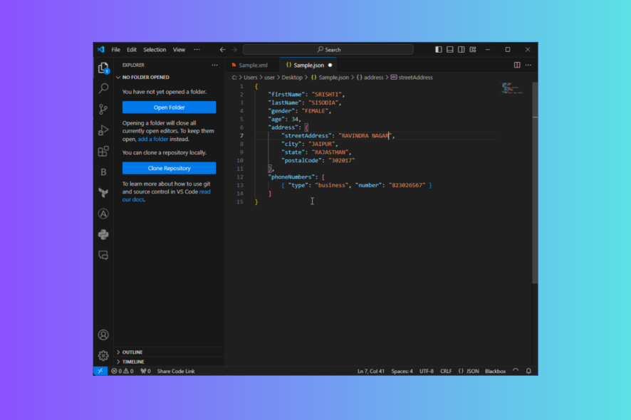 Как открыть файл JSON в Windows 11