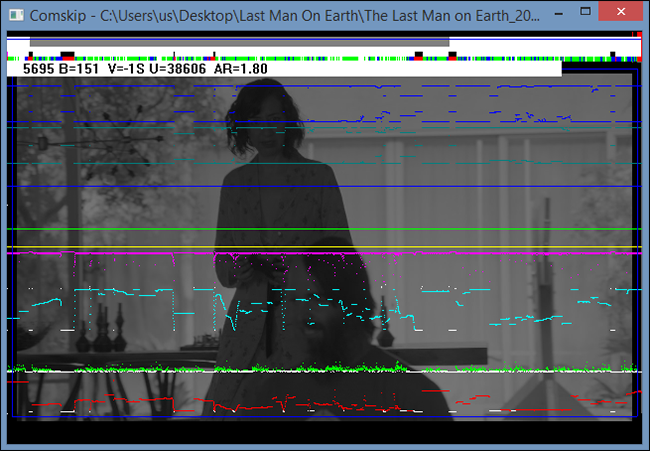 Comskip в процессе анализа видео