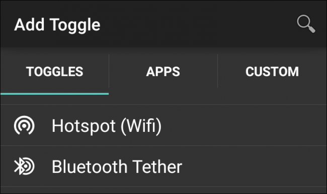 Добавление переключателя Hotspot в папку