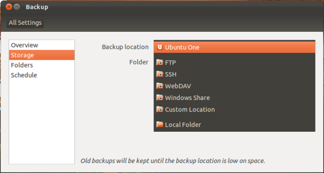 Выбор хранилища резервной копии