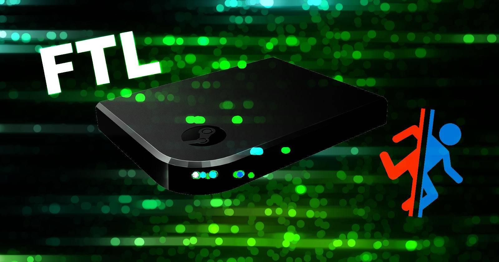 Steam Link рядом с телевизором и аксессуарами