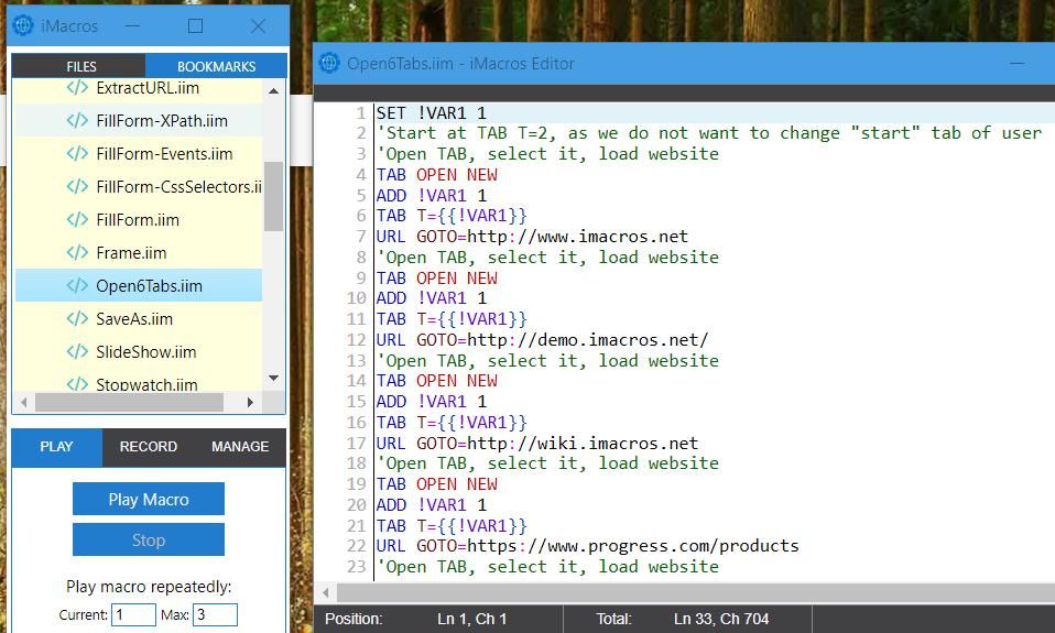 Open6Tabs макрос в iMacros