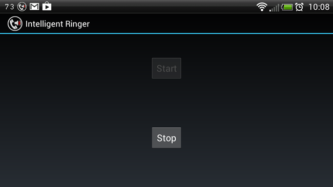 Индикатор активности Intelligent Ringer в строке уведомлений