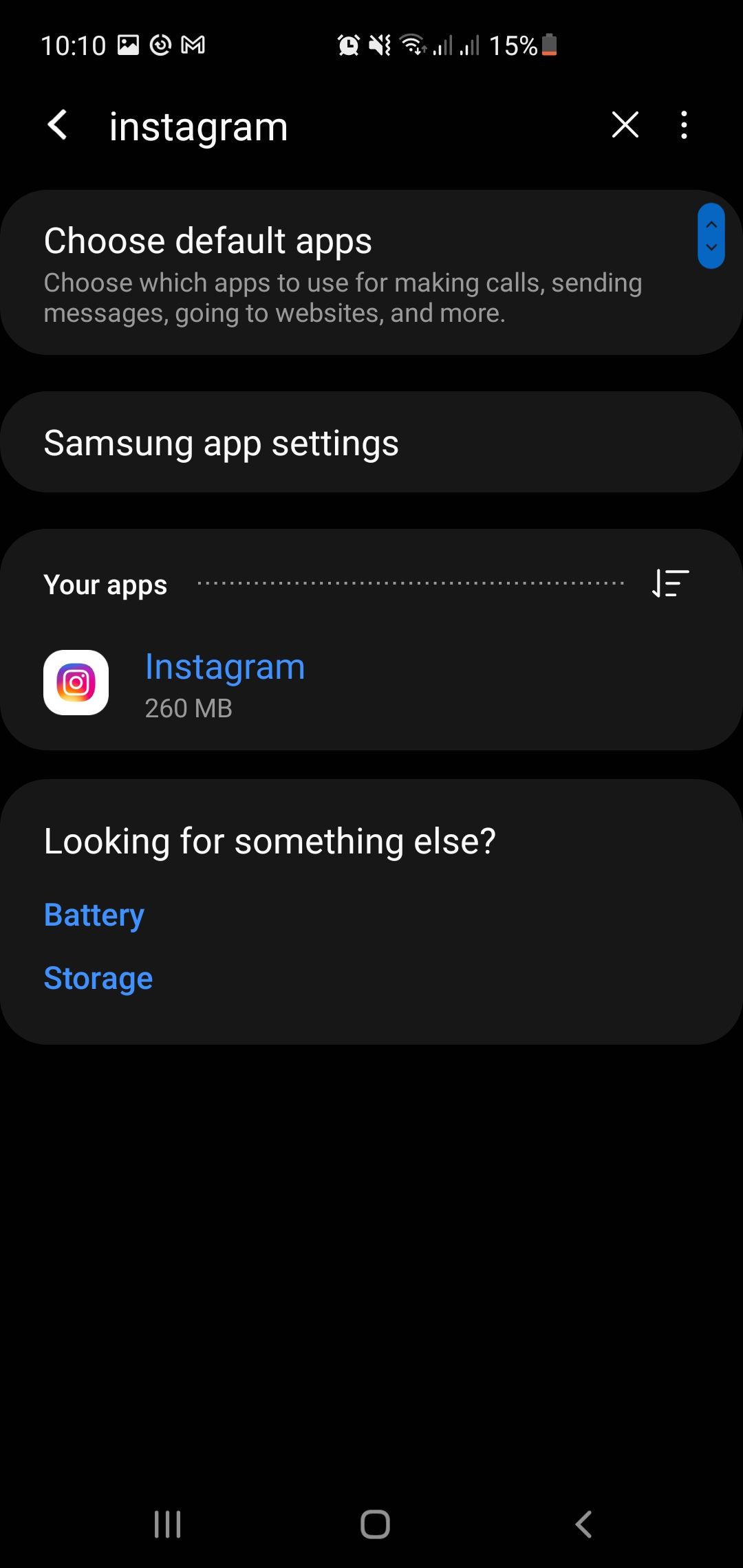 Search Instagram in Settings