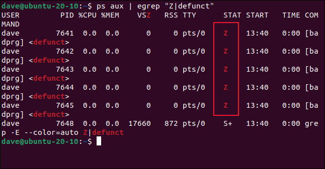 Вывод ps aux | egrep 