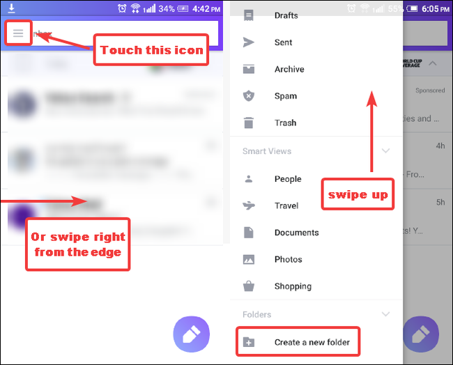 Экран мобильного приложения с опцией создания папки