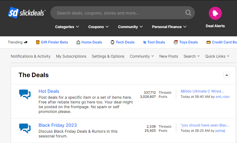 Скриншот форума SlickDeals с обсуждением распродаж