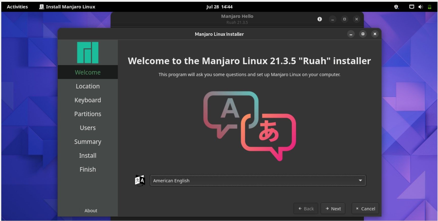 Set preferred language for Manjaro Linux