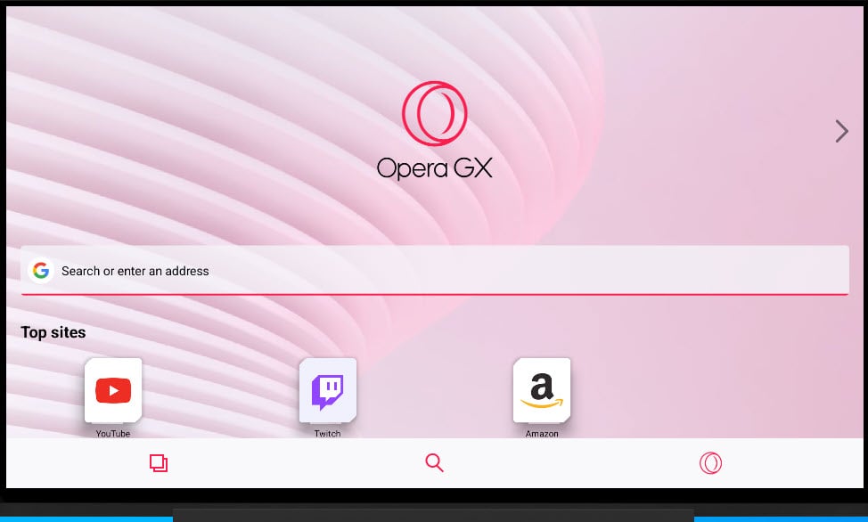Pagina iniziale Opera GX