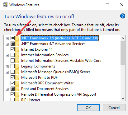 Активация .NET Framework 3.5