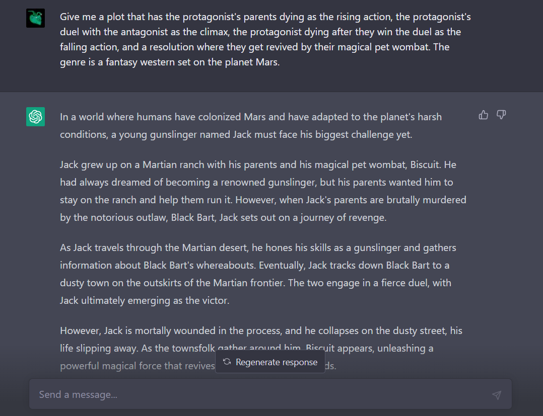 Сцена: набросок фантастического вестерна на Марсе.