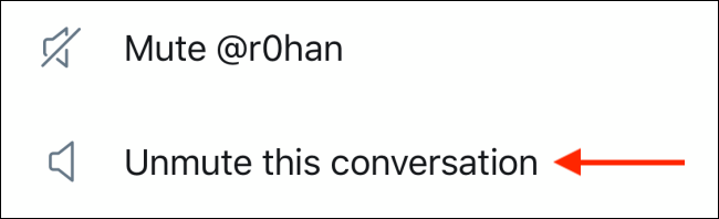 Нажмите Включить уведомления для этого разговора в мобильном меню