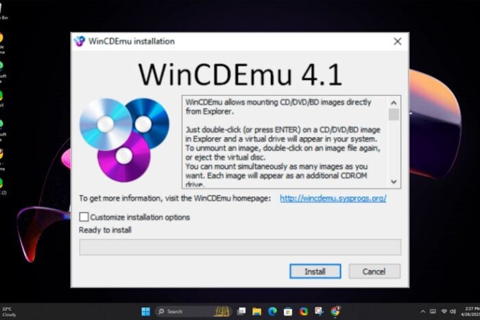 WinCDEmu — монтирование ISO и виртуальных дисков