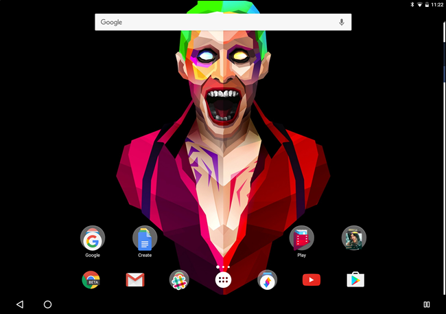 Chrome сдвинут к краю экрана, свободная область для запуска нового приложения