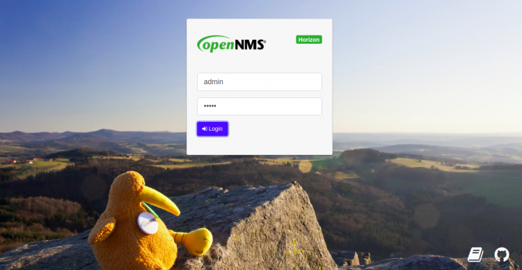 Веб-интерфейс OpenNMS — страница входа