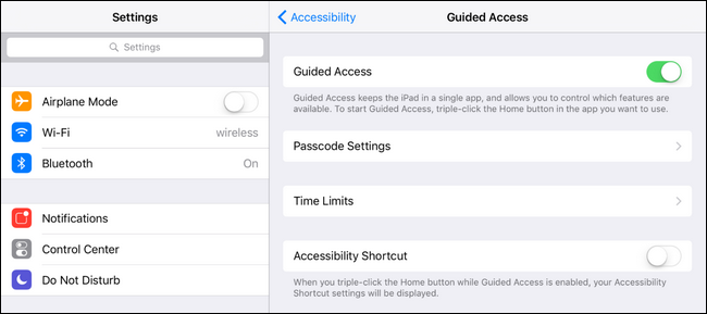 Экран установки пароля Guided Access