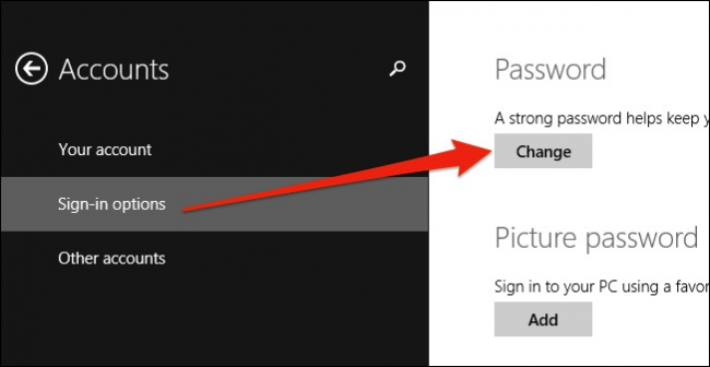 Кнопка «Изменить» в Windows 8.1