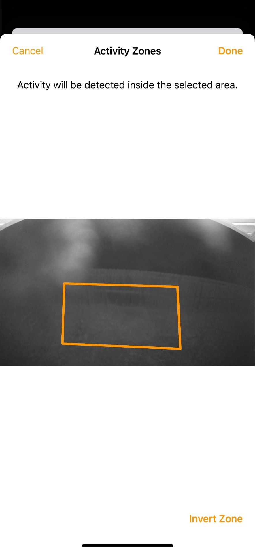 Готовая зона активности камеры HomeKit