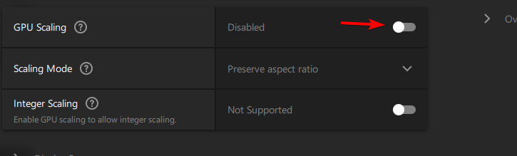 Опция GPU scaling в AMD