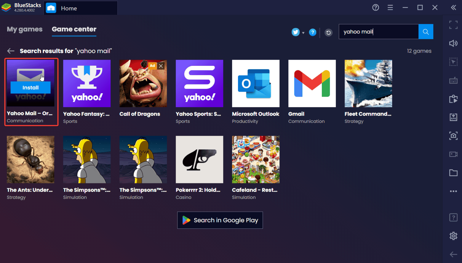 Installa Yahoo Mail