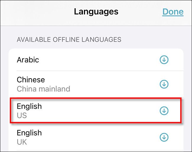 In the Apple Translate app, tap an