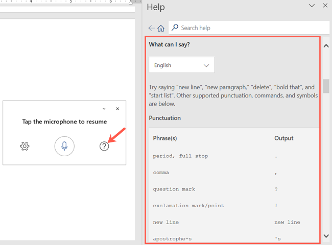 Справка по диктовке в Word на рабочем столе