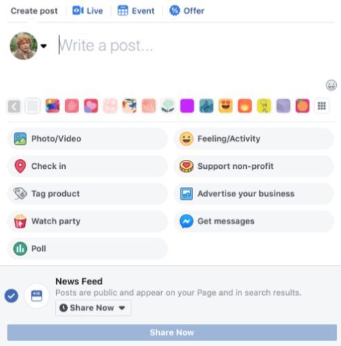 Create Your First Facebook Post
