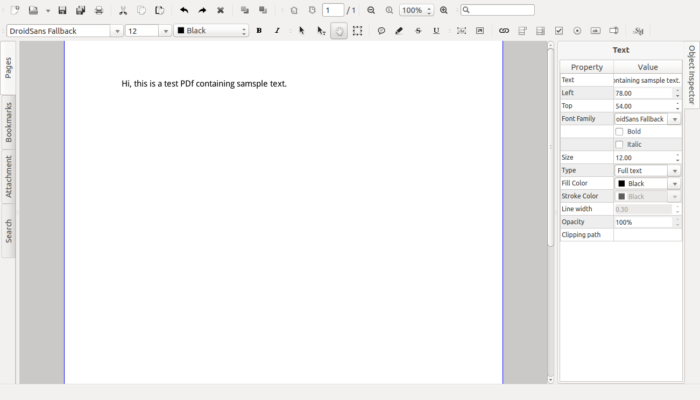 Вставка текста через Insert -> Text