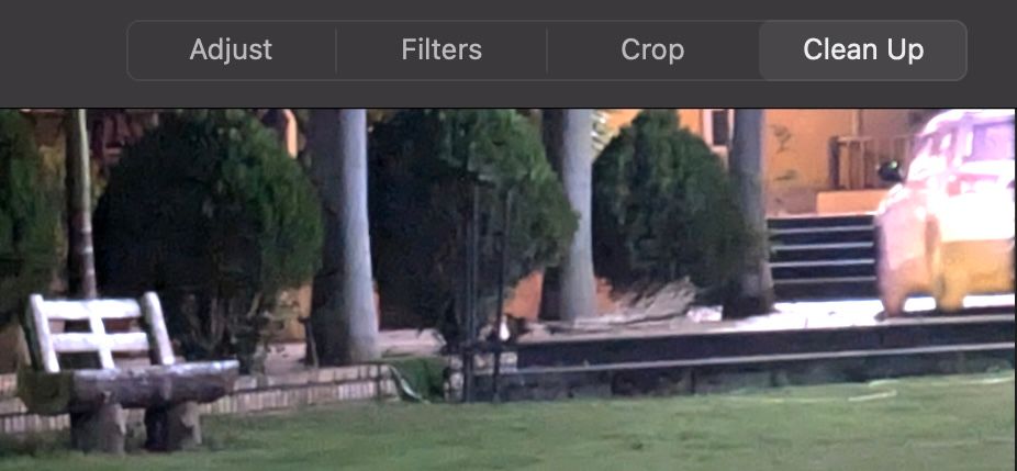 Инструмент Clean Up подсвечивает удаляемый элемент на фотографии.