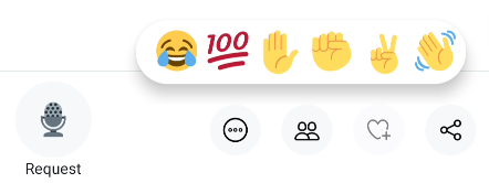 Меню реакций с эмодзи в Twitter Spaces