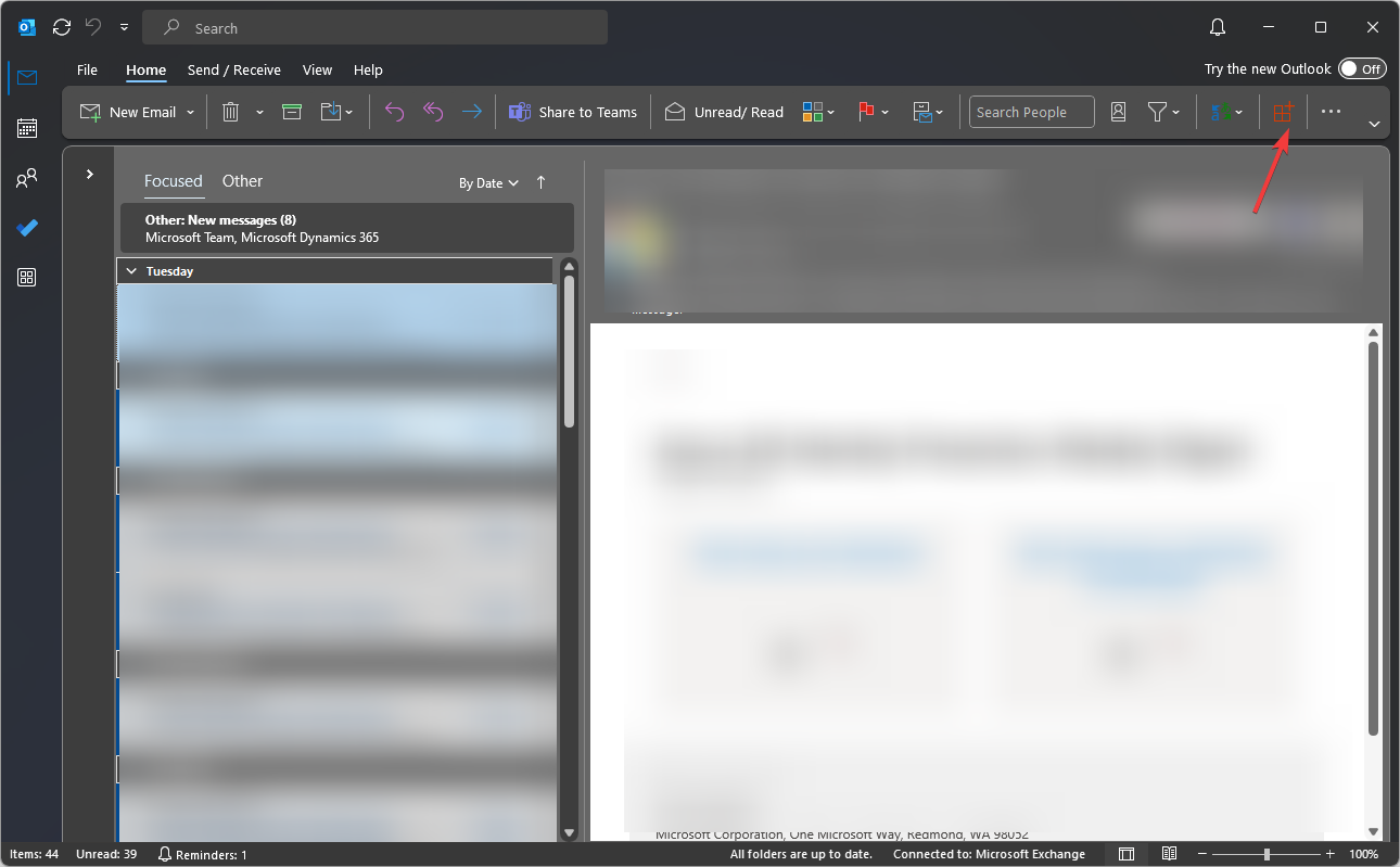 Меню добавлений Outlook — Get Addins