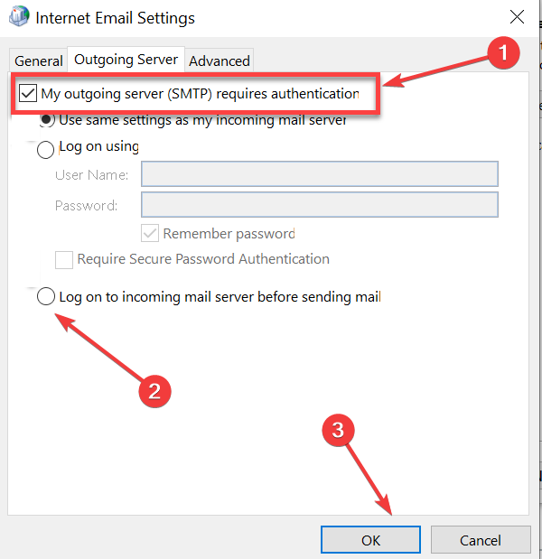 Настройки SMTP