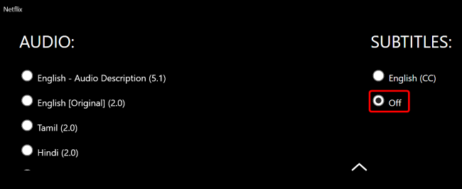 Выберите «Off».