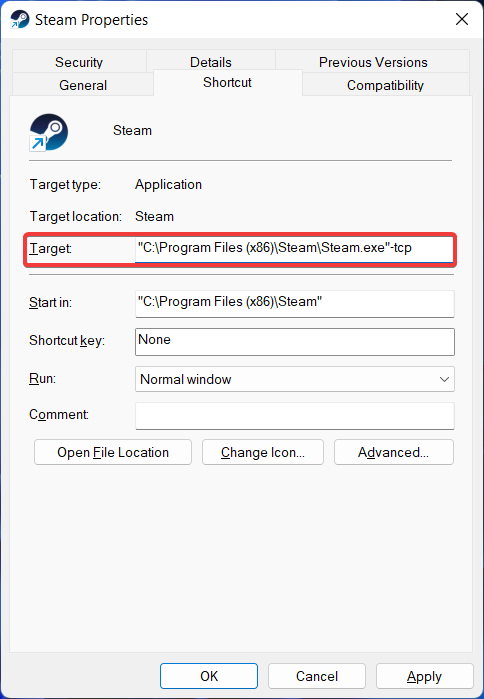 tcp could not connect to steam network