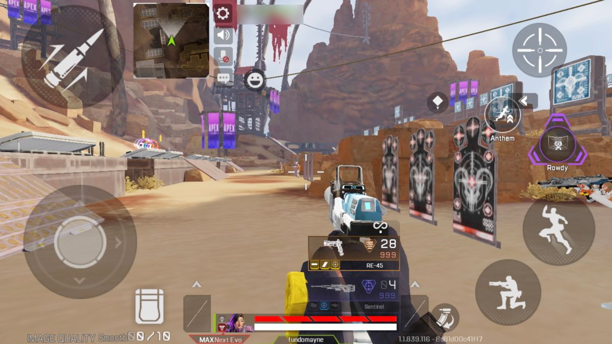 Схема расположения элементов в мобильной игре Apex Legends Mobile