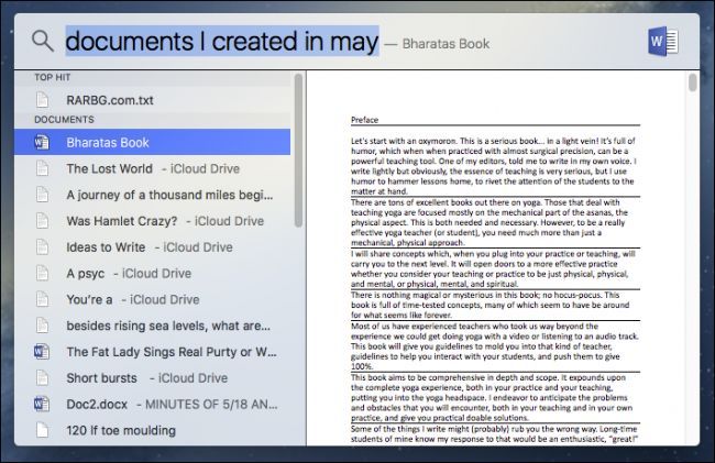 Результаты поиска документов по месяцу