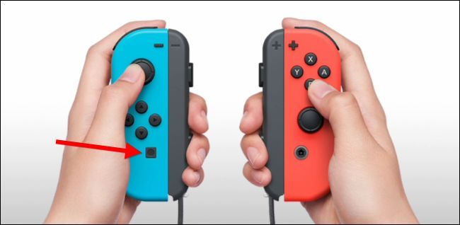 Крупный план левого Joy-Con с кнопкой Capture внизу